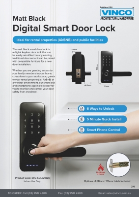 DIG SDL72 BLK Digital Lock Front Flyer1